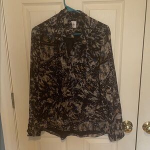 CAbi Multicolor Abstract Blouse size medium